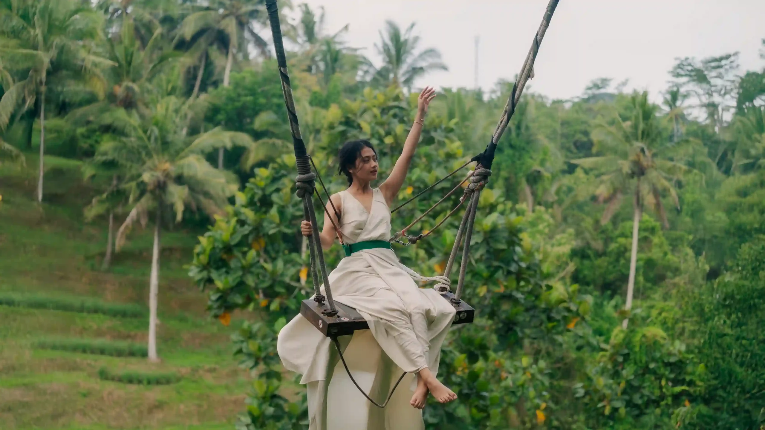 Swing out over the jungle canopy in Bali