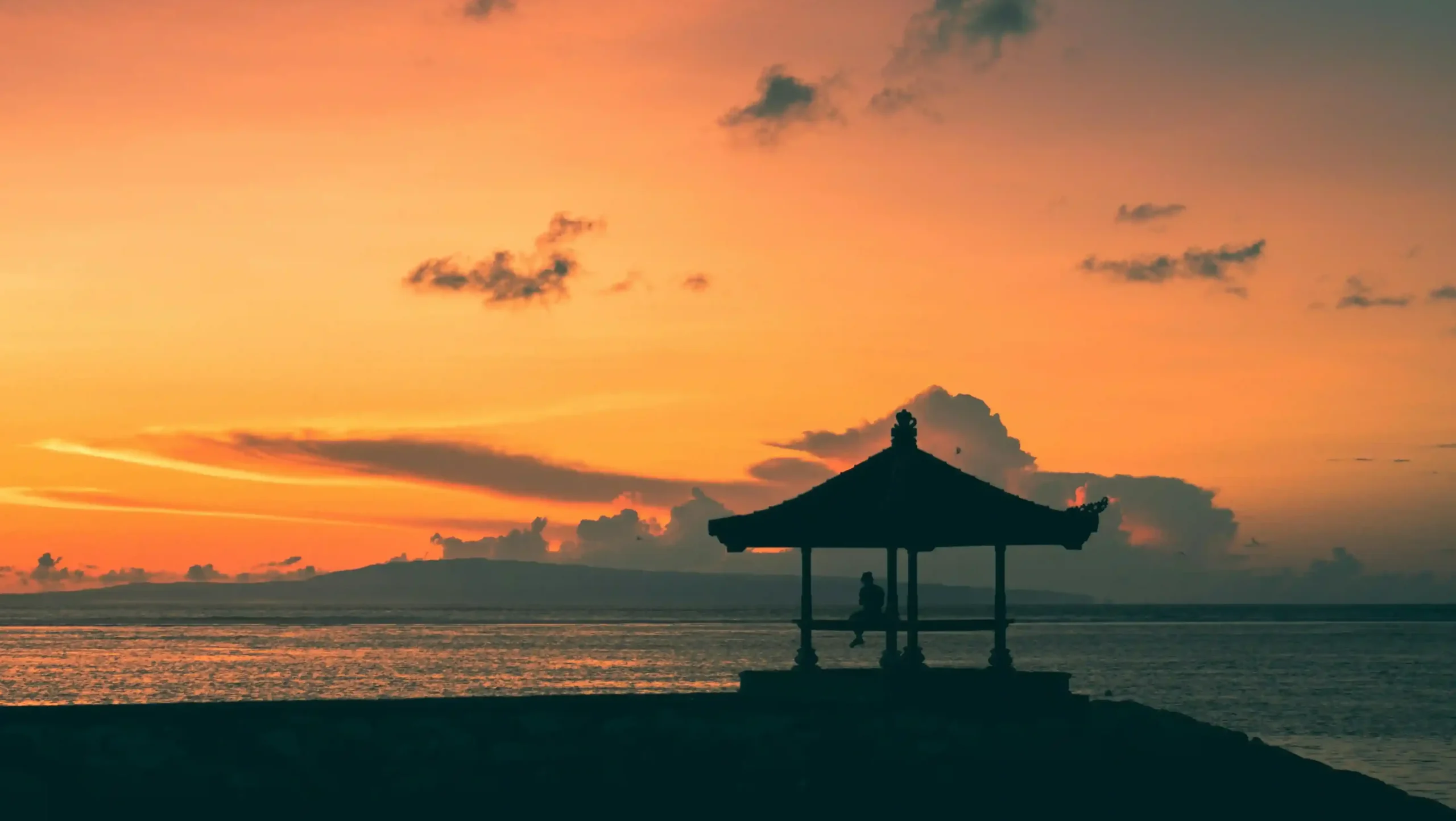 Sunrise over Sanur beach, Bali