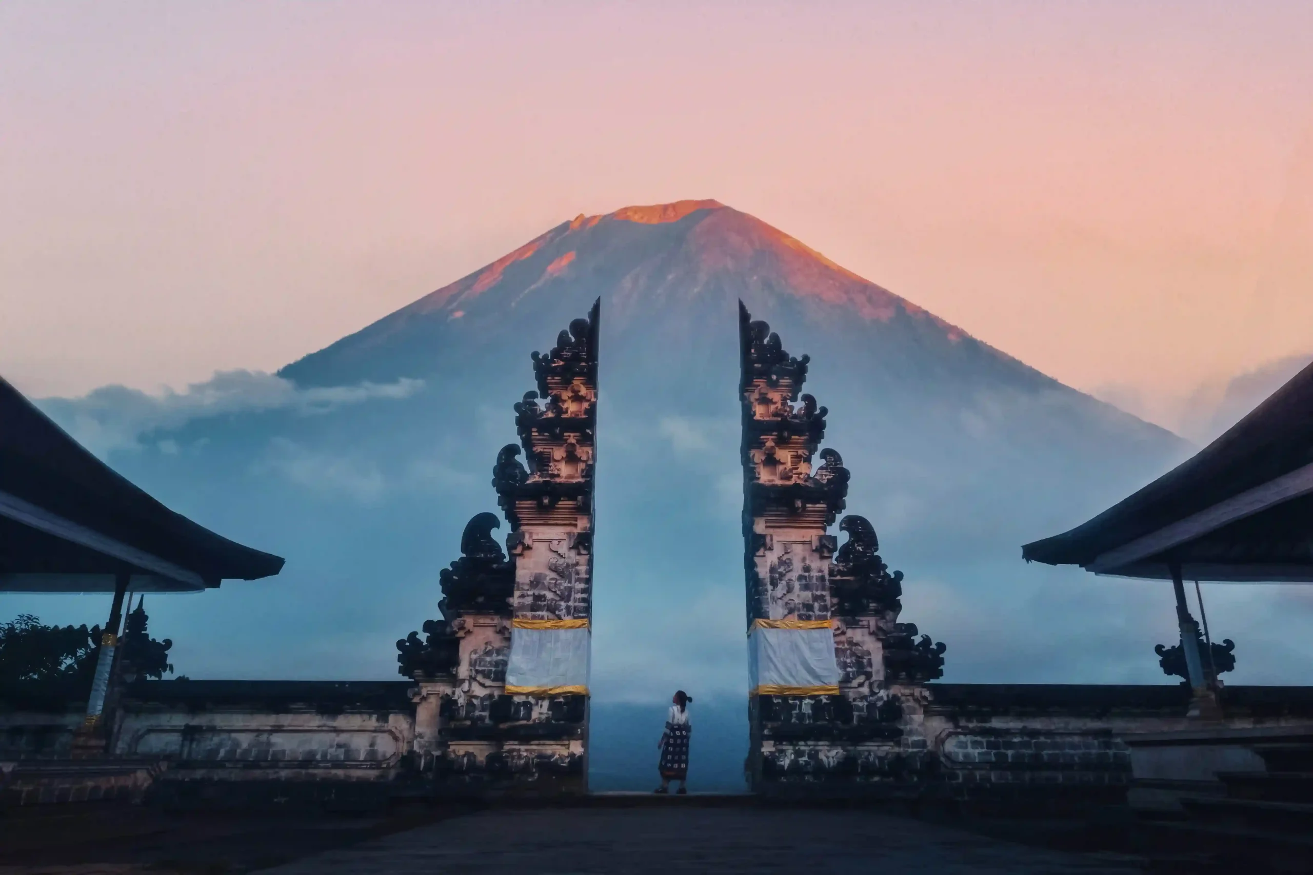 Pura Lempuyang gates framing Mount Agung in east Bali