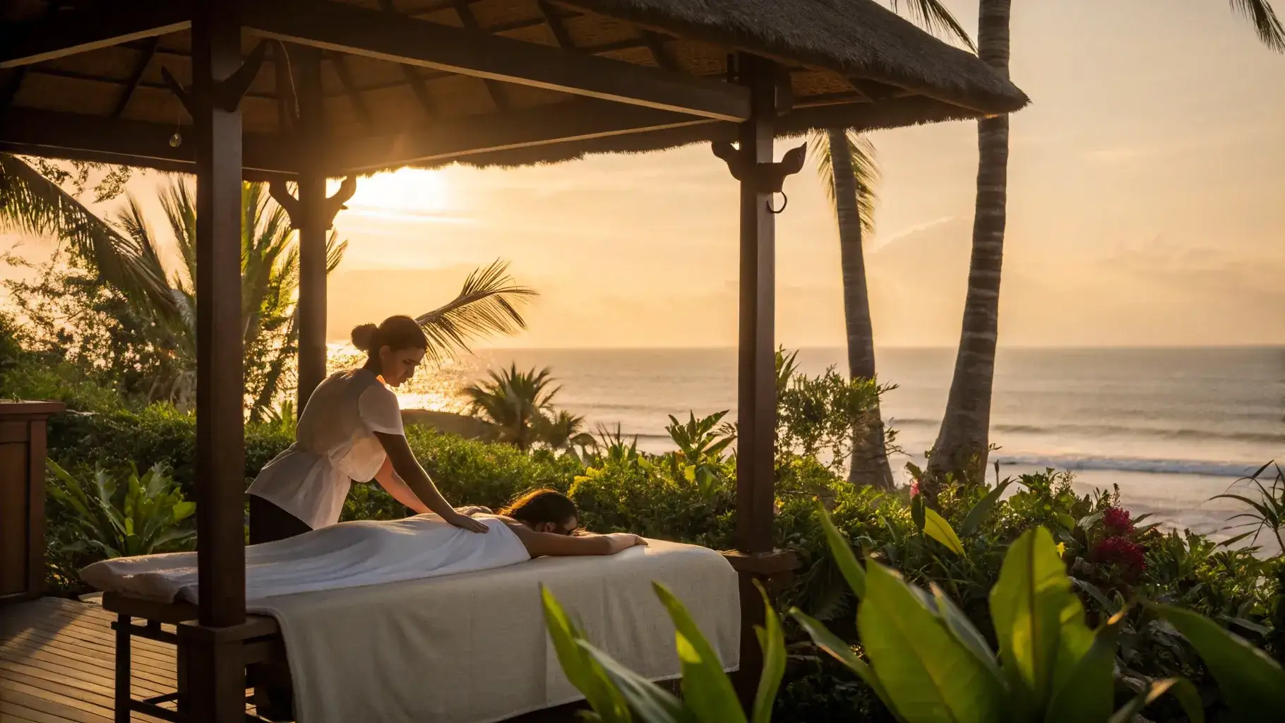 Open-air spa pavilion in Ubud